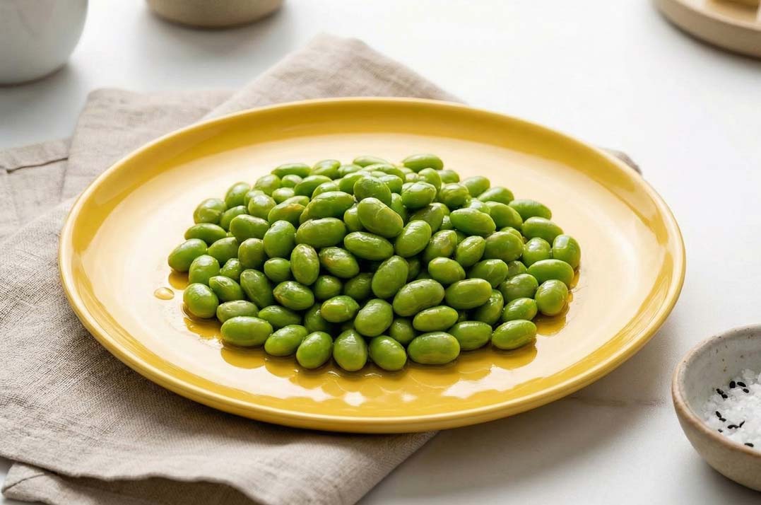 edamame inabusite gatite la abur cu ulei de masline